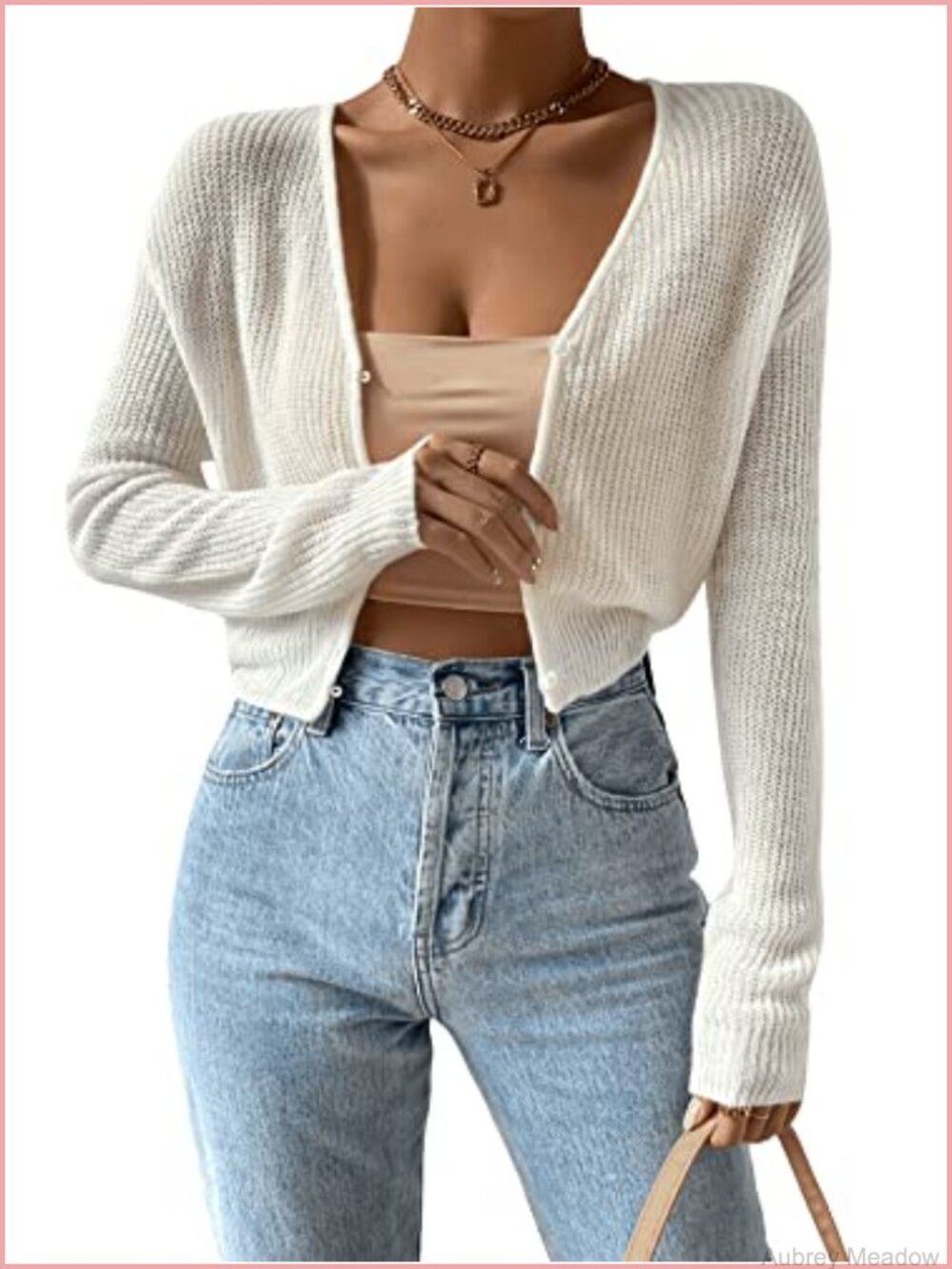 Verdusa Women's Long Sleeve Button Up Knit Cardigan Sweater